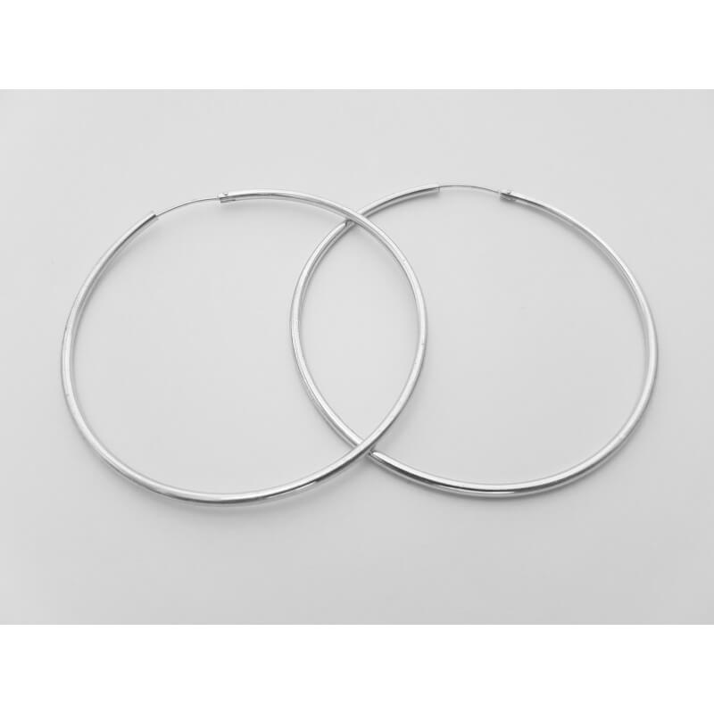 Stříbrné náušnice kruhy 6 cm